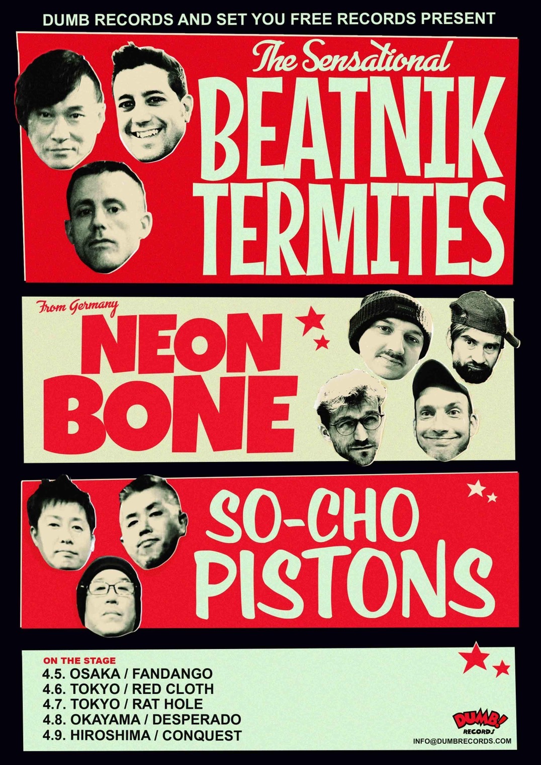 DUMB RECORDS&SET YOU FREE PRESENTS BEATNIK TERMITES&NEON BONE JAPAN TOUR2023