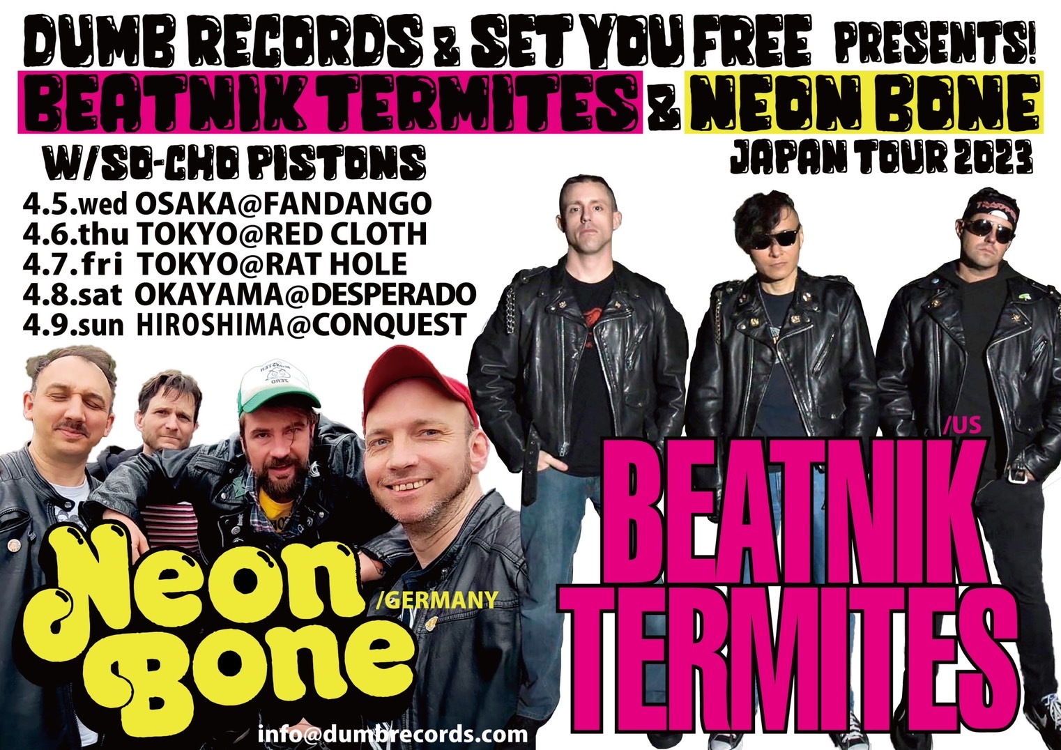 DUMB RECORDS&SET YOU FREE PRESENTS BEATNIK TERMITES&NEON BONE JAPAN TOUR2023